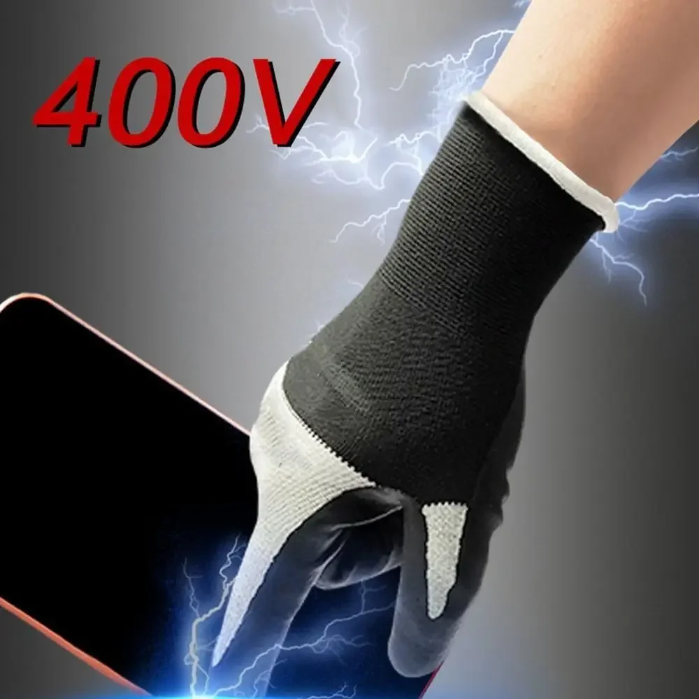 Ultradünne Elektriker-Isolierhandschuhe, Spannungsfestigkeit, 400 V/500 V, ölbeständig, sicher, Arbeitshandschuhe, Kratzschutz, Haushalt