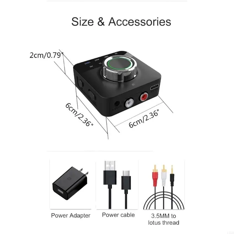 U55B APTX Bluetoothcompatible5.0 Receiver LDAC Adapter Micra3.5mmaux 3D Sound