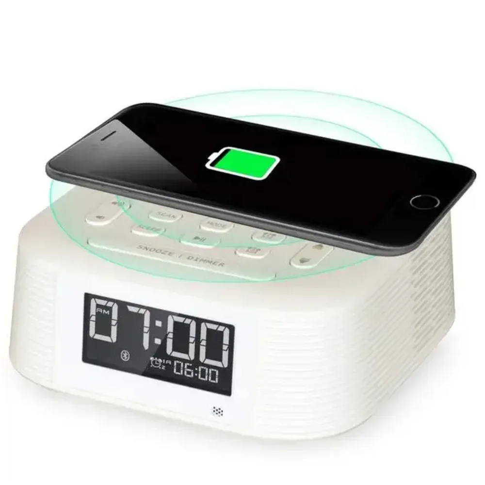 Wireless Charging speaker with radio USB Blue tooth speaker Dual Alarm clock speakers wireless charging function Hotel