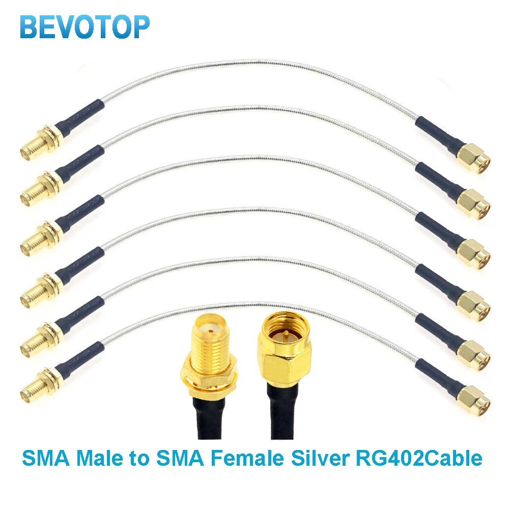 1PCS SMA Male Plug to SMA Female Jack Bulkhead Semi-Rigid Silver RG402 Cable High Frequency Test Cable 50ohm