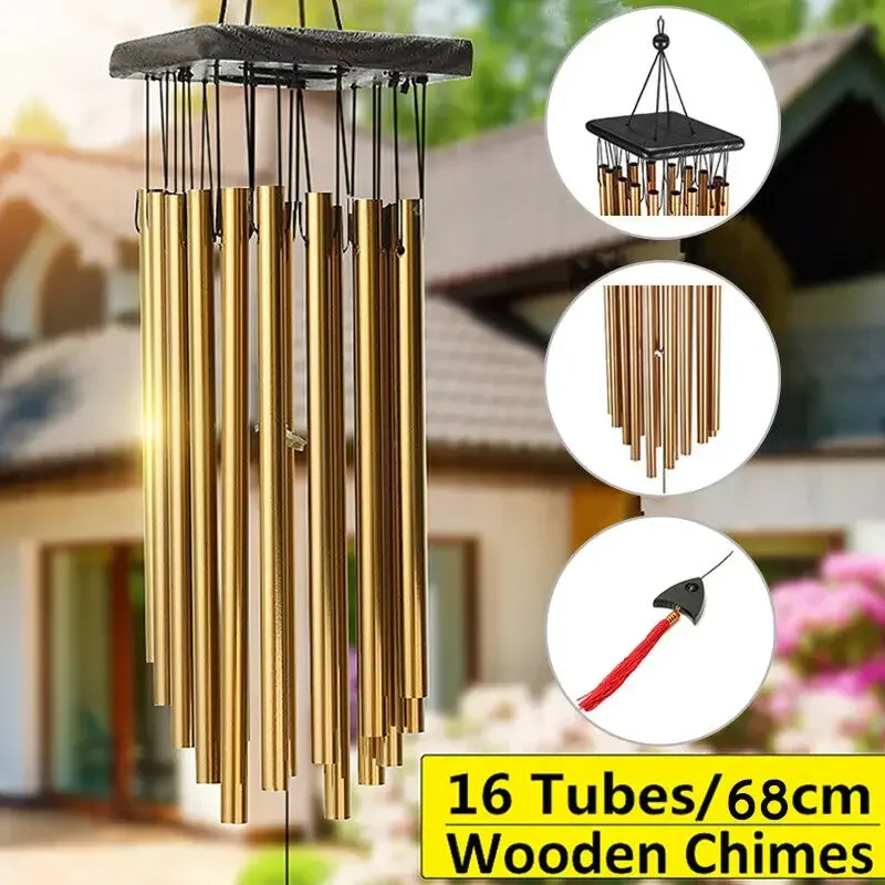 creatieve 16-buizen windgong grote klokken windgong kapel woondecoratie voor tuin buiten decoratie decor geschenken woondecoratie