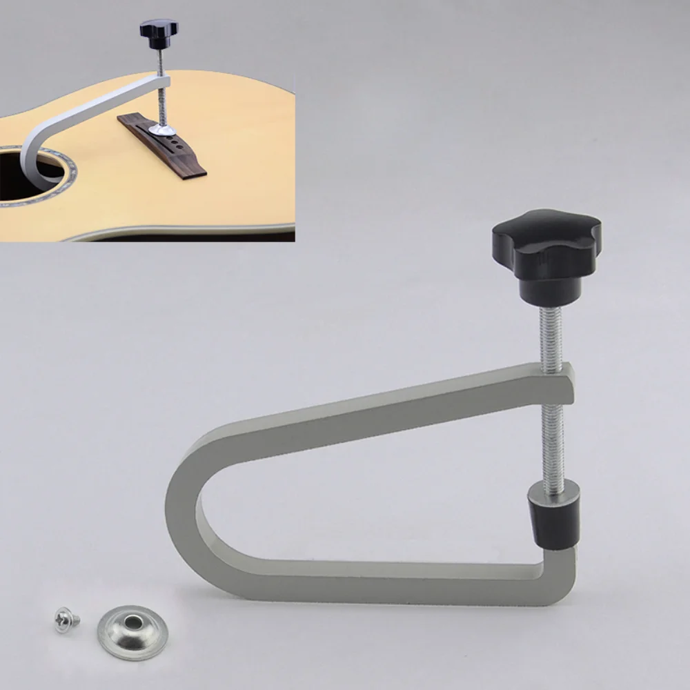 Acoustic Guitar Bridge Clamp / Cast Steel Deep Throat Clamp / Deep Reach C-Clamp Guitar Repair Tool