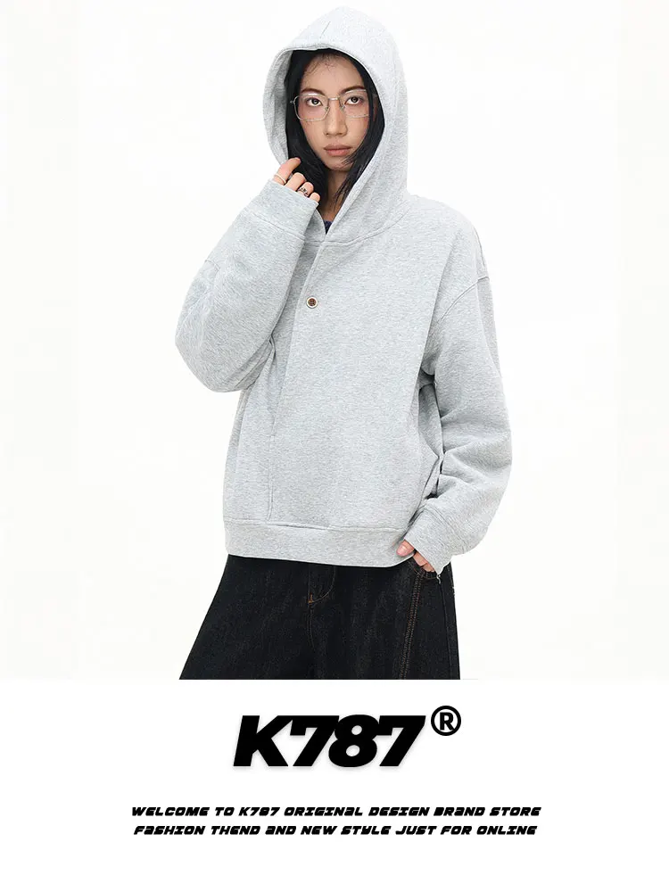 

Худи K787 в американском ретро-стиле, свободного кроя, с оригинальным дизайном, повседневное, с длинными рукавами, из смесового хлопка и полиэстера