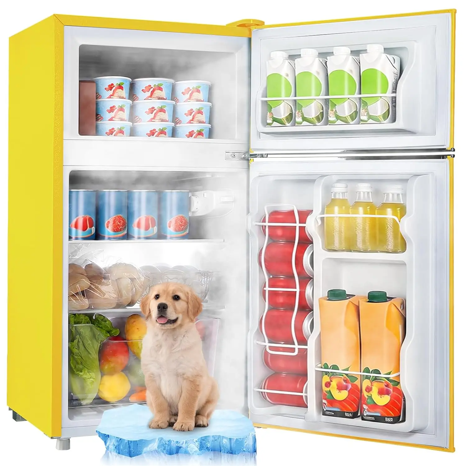 3.5 Cu.Ft Mini Fridge Freezer Compact Refrigerator Dorm, Customized