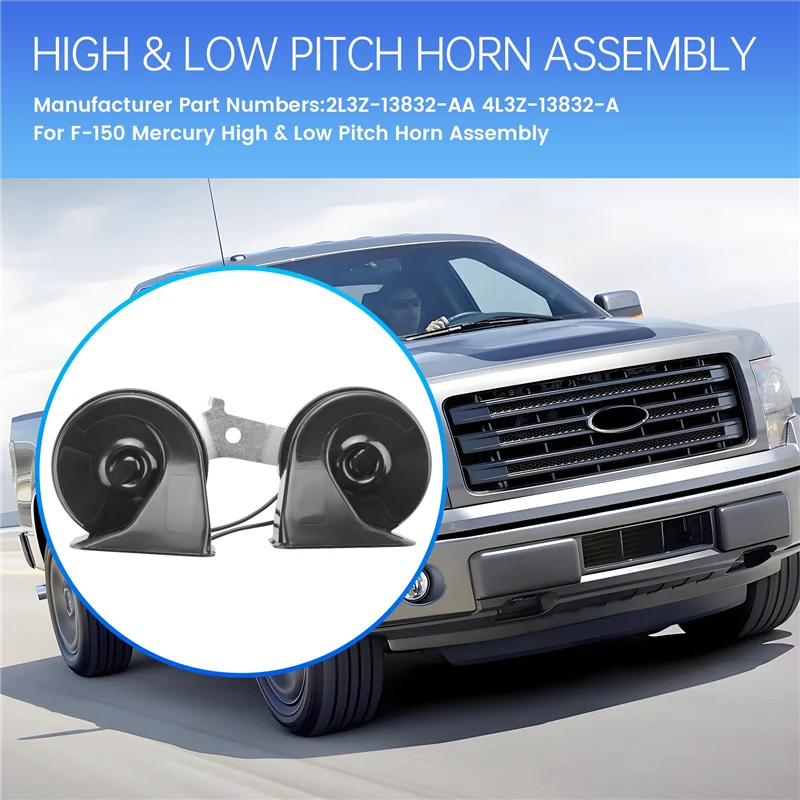 

AT92-For Ford F-150 Mercury Lincoln High & Low Pitch Horn Assembly 4L3Z-13832-A