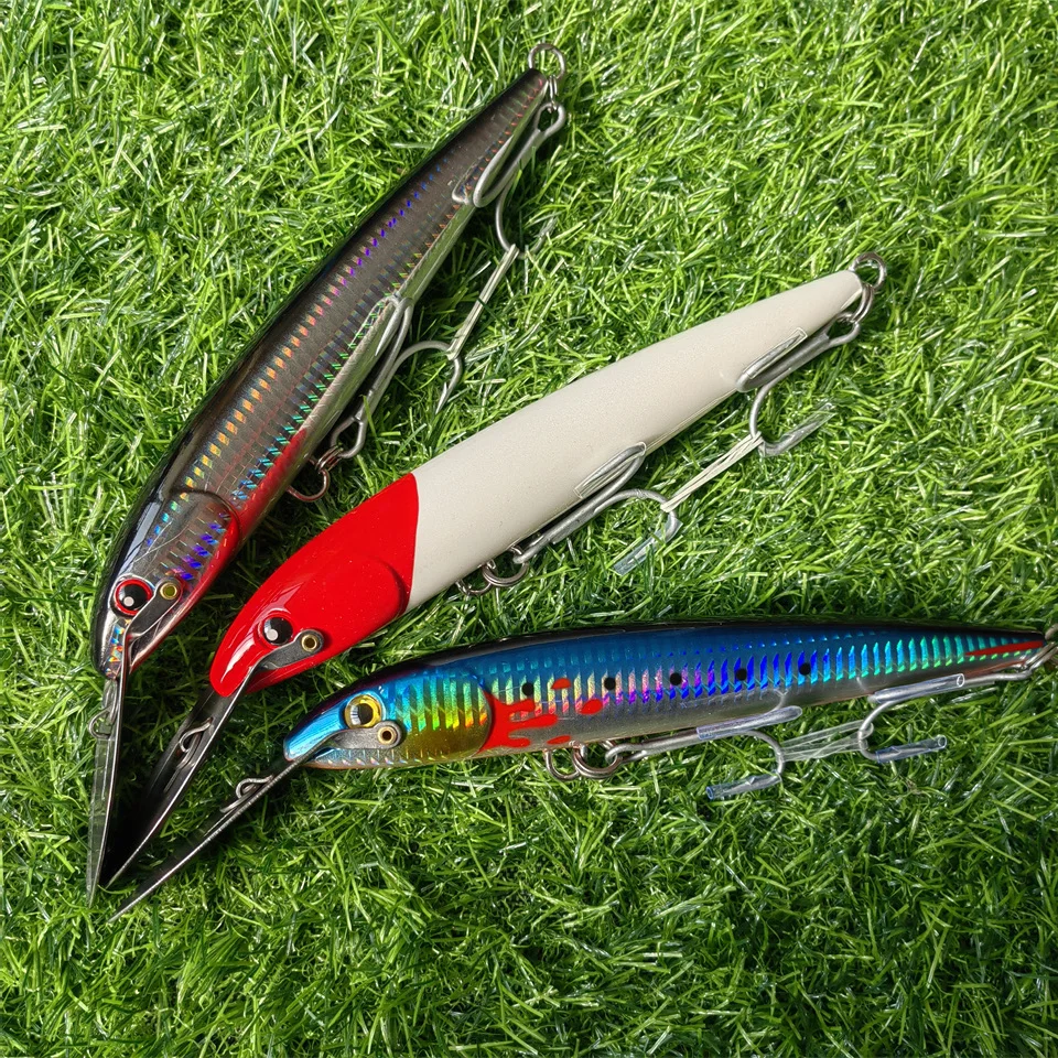 

3PCS Trolling Casting Minnow Fishing Lure 130mm 33g 185mm 60g 225mm 76g Lure Artificial Hard Bait for Sea Boat Fishing Lures