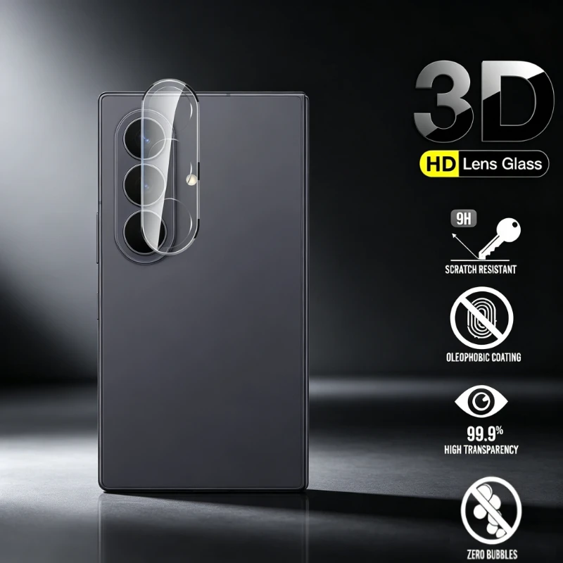 5PC 3D Clear Tempered Glass Curved Camera Protectors Case for Samsung Galaxy Z Fold8 Ultra 8Ultra 5G SM-F976B 8.0" HD Lens Cover