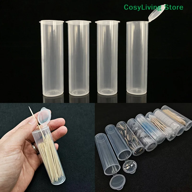 2/4/6Pcs Portable Toothpick Holder Swab Storage Box With Lids Travel Organizer For Swabs Makeup Brushes & Small Essentials