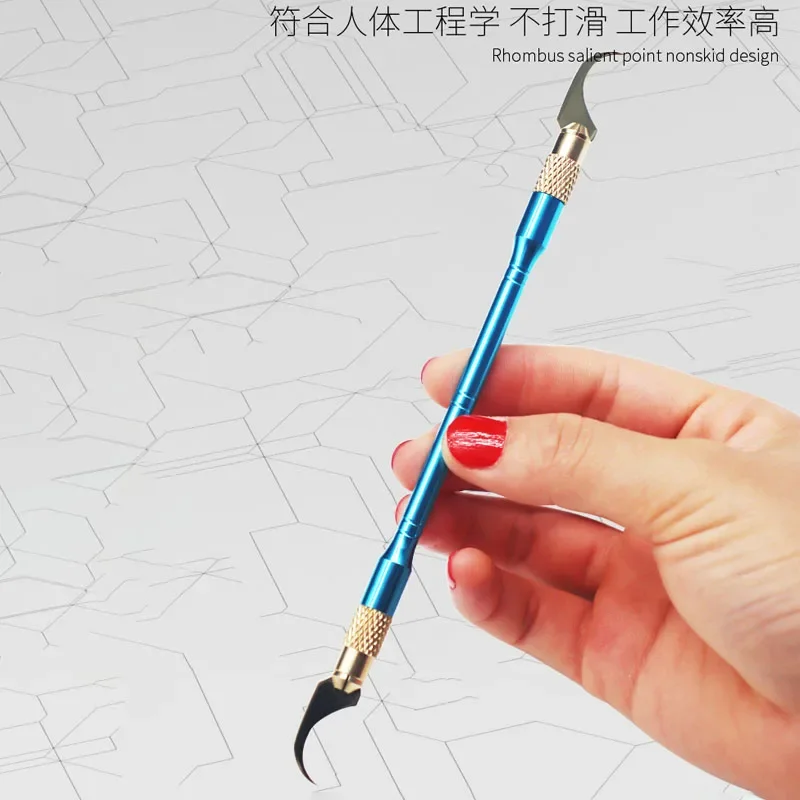 Материнская плата BGA IC Chip Нож для ремонта телефона Процессор IC Клей Очистка материнской платы SMD Паяльный нож Изогнутое тонкое лезвие, как Qianli 007