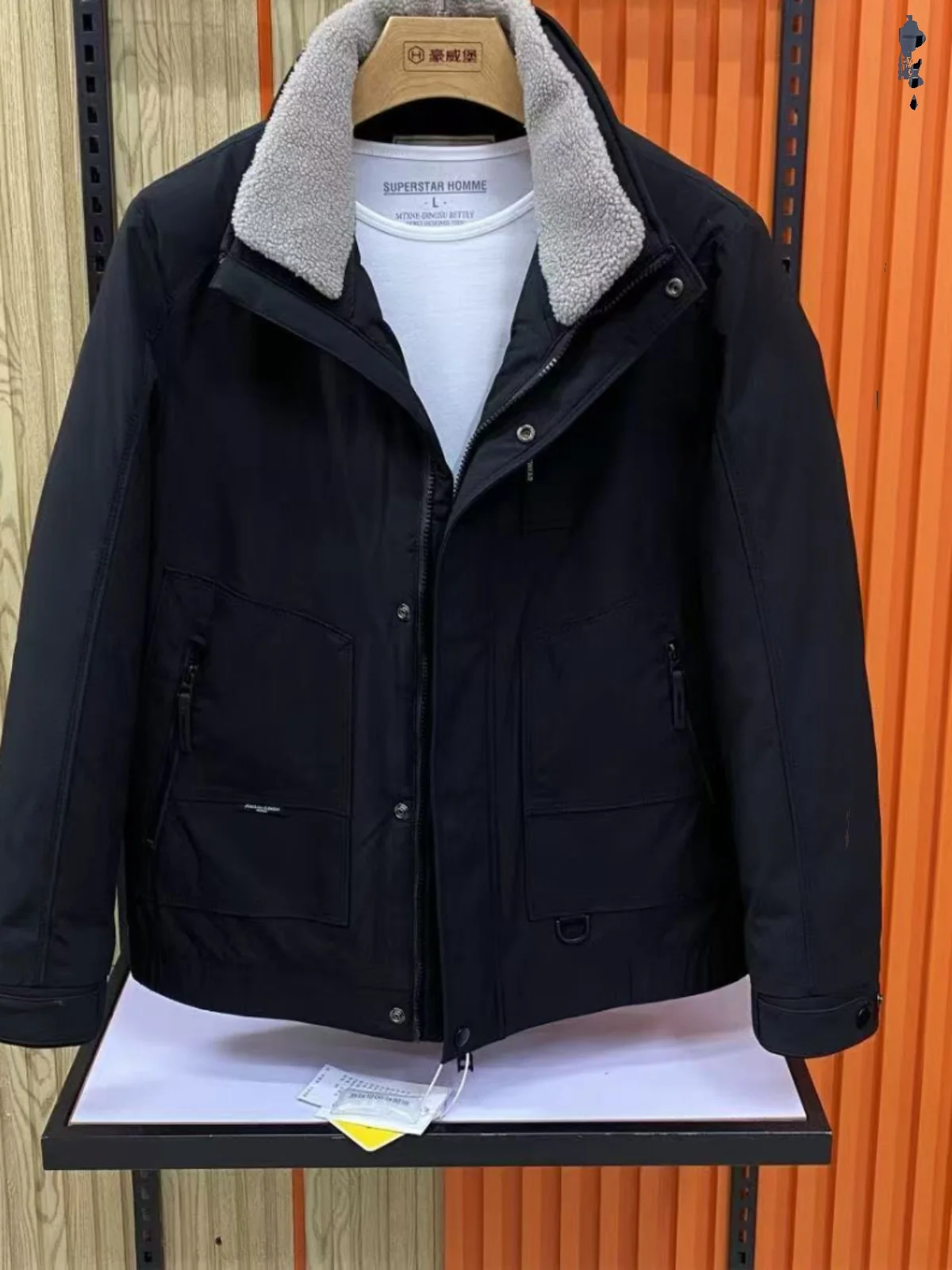 

Sli Warm Cotton Jaet for Men Collared Retro Korean Version Versatile Simple Faionable And Haome Autumn Winter New ...