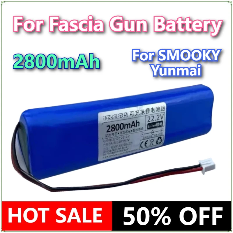 

For SMOOKY Fascia Gun Battery 2800mAh Massage Machine 21.6V Universal 25.2V Yunmai Li-Ion Battery Pack High Capacity Bateria