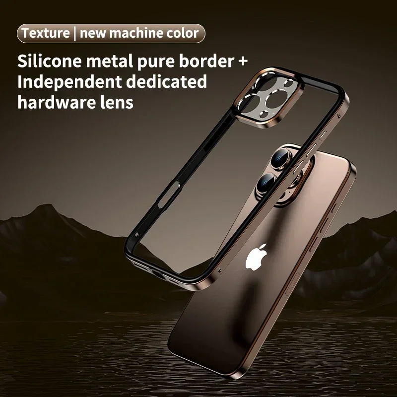 Light Aluminum Metal Frame For iPhone 14 Pro Max 14Plus 14promax Bumper Case Ultra Thin Hybrid Silicone Alloy Lens Protective