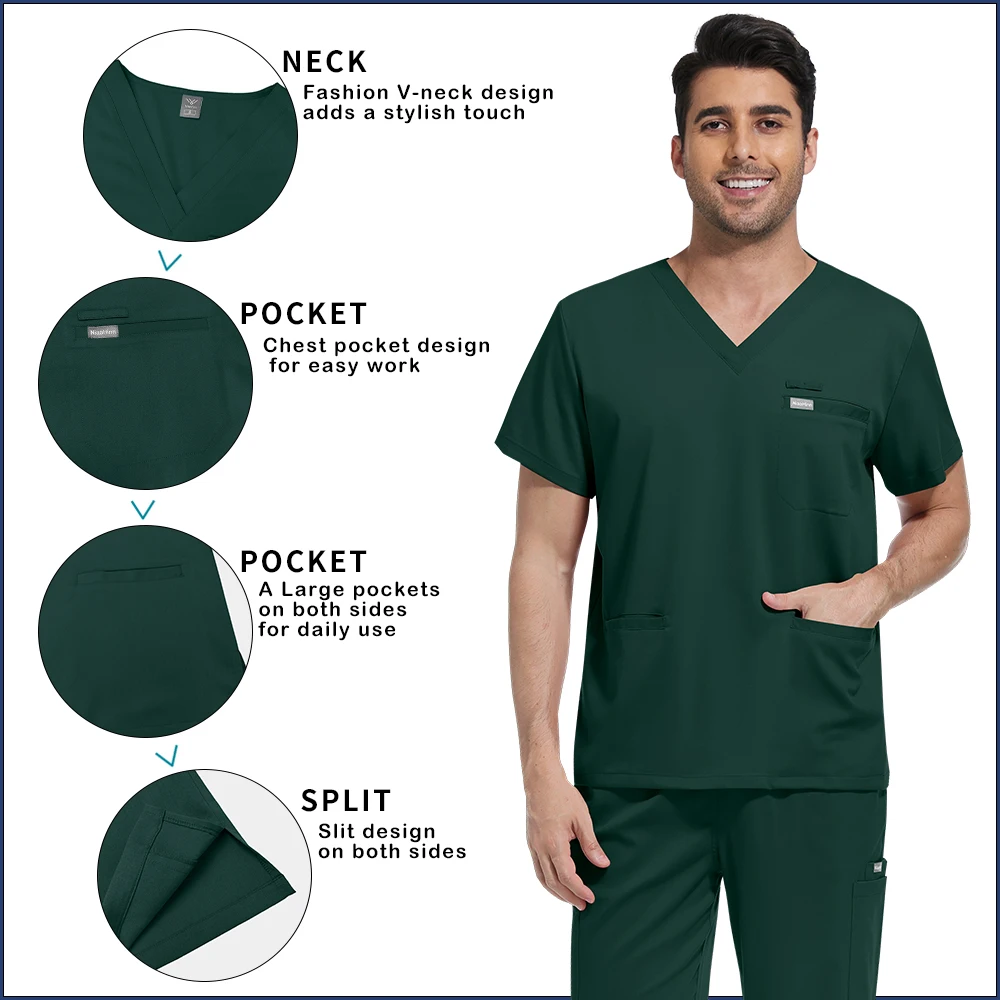 Vêtements de travail d'hôpital pour femmes et hommes, vêtements de travail cliniques, uniforme chirurgical de haute qualité, magasin d'animaux, costume de travail de pharmacie, ensemble d'uniforme médical