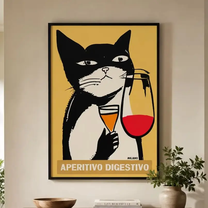 Aperitivo Digestivo Poster，Canvas Wall Print,High‑Grade Home Decoration Artwork for Bedroom,Living Room,Office & Interior Space