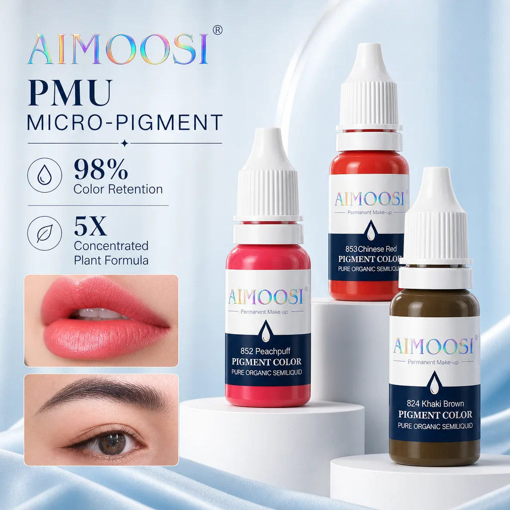 AIMOOSI 15ml Lip PMU Pigment Permanent Makeup Lip Blush Tattoo Ink One pass Coloring for Lip Micropigmentation Artists