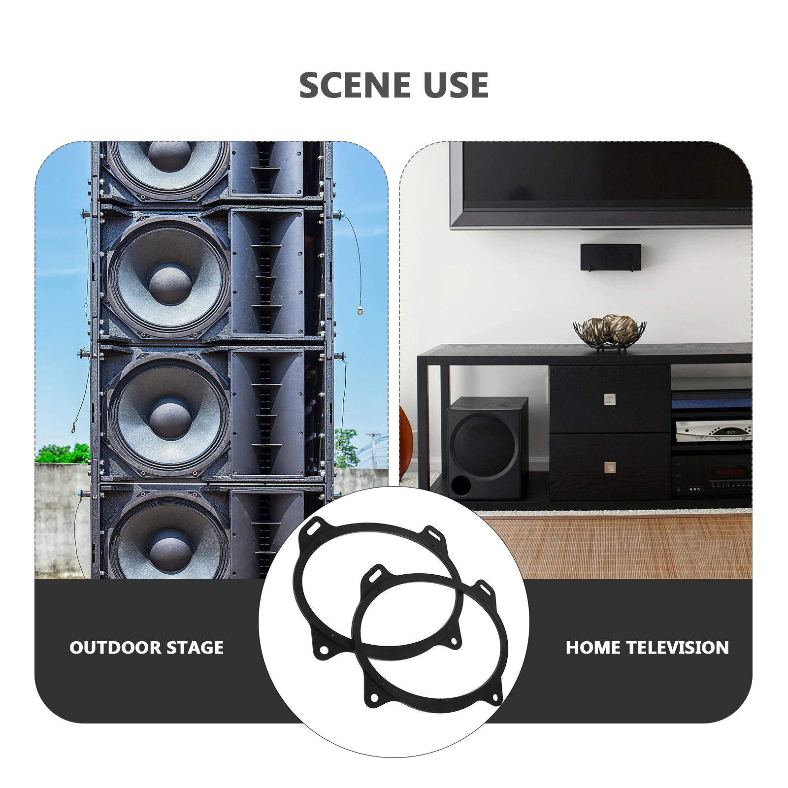 

2pcs Speaker Adapter For Car Vehicle Plastic Spacer Ring Replacement Auto Spacers Door Lightweight Durable Solid Speaker Spacer