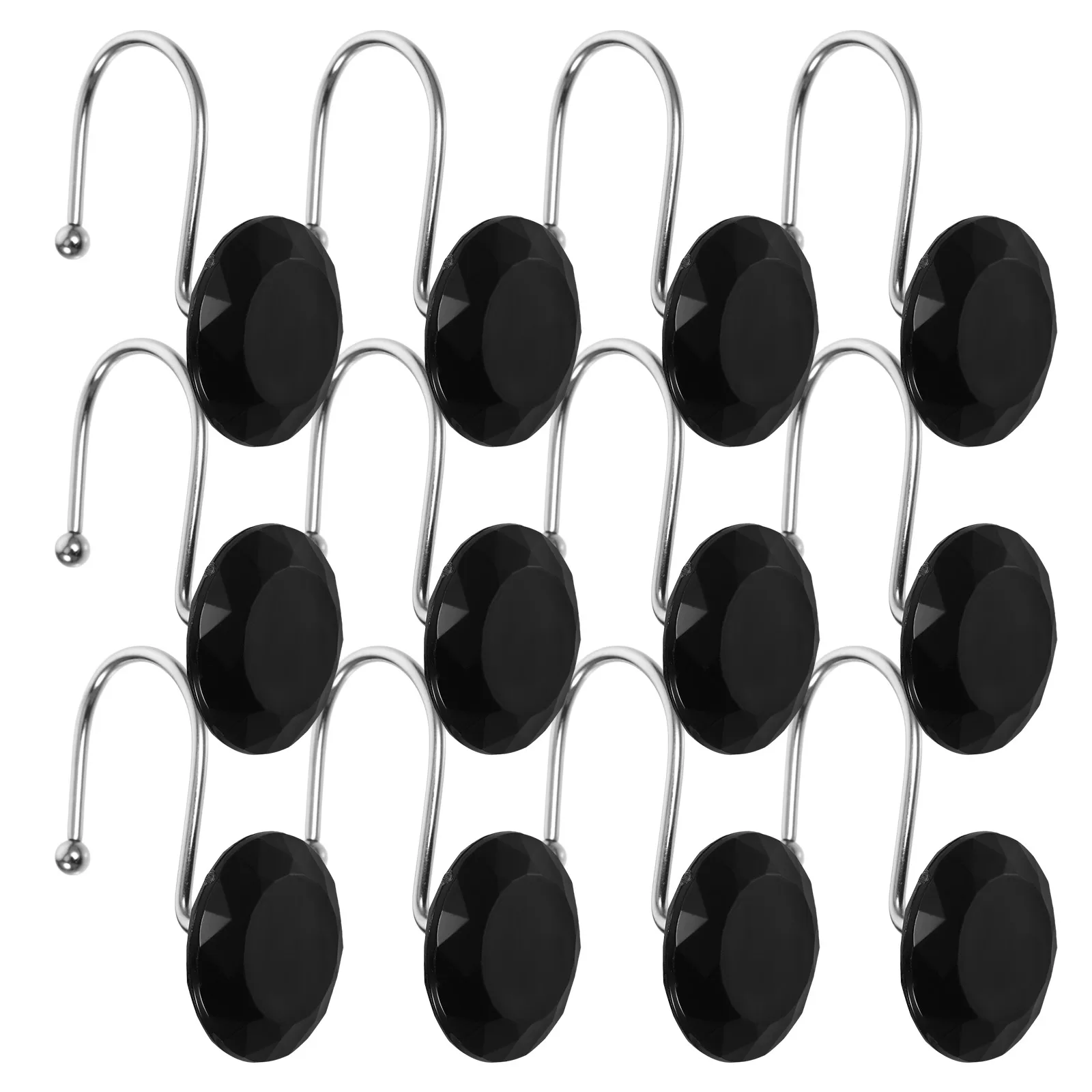 

12 Pcs Shower Curtain Hook Hanger Decorative Hooks Fancy Household Acrylic Holders Retro