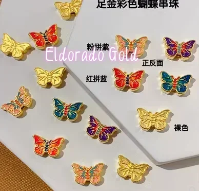 

Eldorado Gold 24k pure god charms 999 real gold butterfly charms diy handstrings