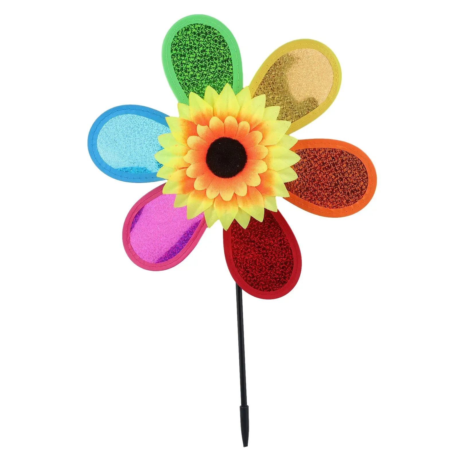 High Quality New Sunflower Windmill Wind Spinner Plastic Sequined Tent Balcony Bright Colors Colorful Creative