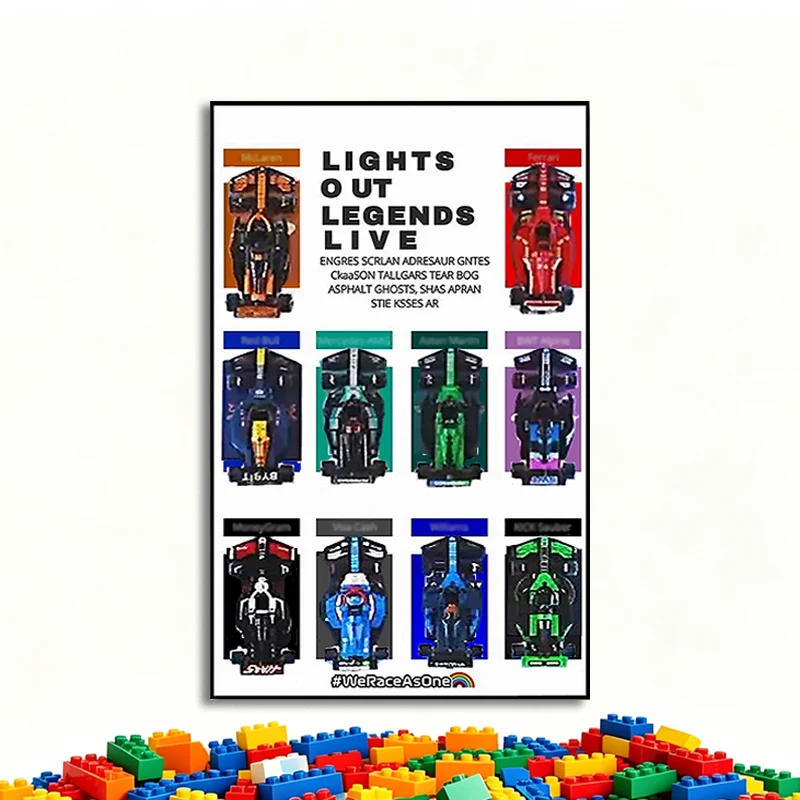 

Display Wallboard Suitable for lego 10F1 Speed Champions cars Ultimate building block cars model Wall Mount Photo Frame