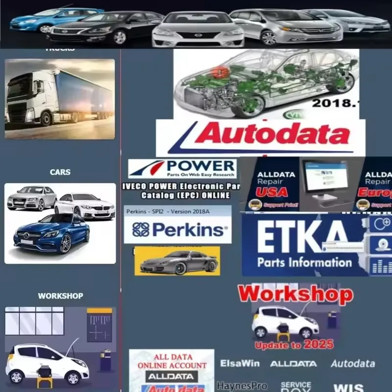 2025 برنامج إصلاح السيارات Alldata 10.53 + Autodata 3.45 + ATSG 2017 برنامج صيانة السيارات تثبيت تشخيص السيارات