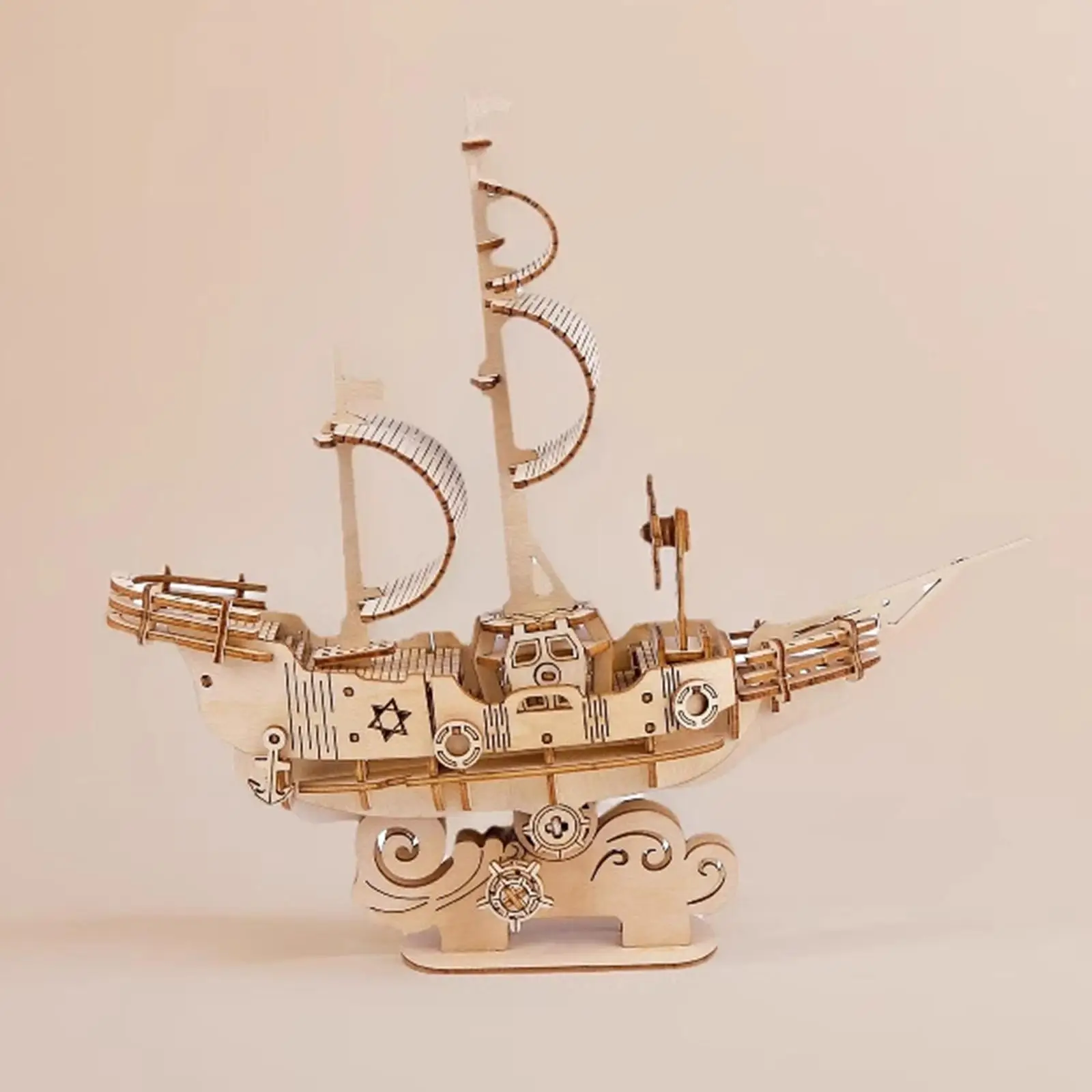 

3D Boat Puzzle Model 3D Wood Puzzle Hand Eye Coordination Easy Use Develop