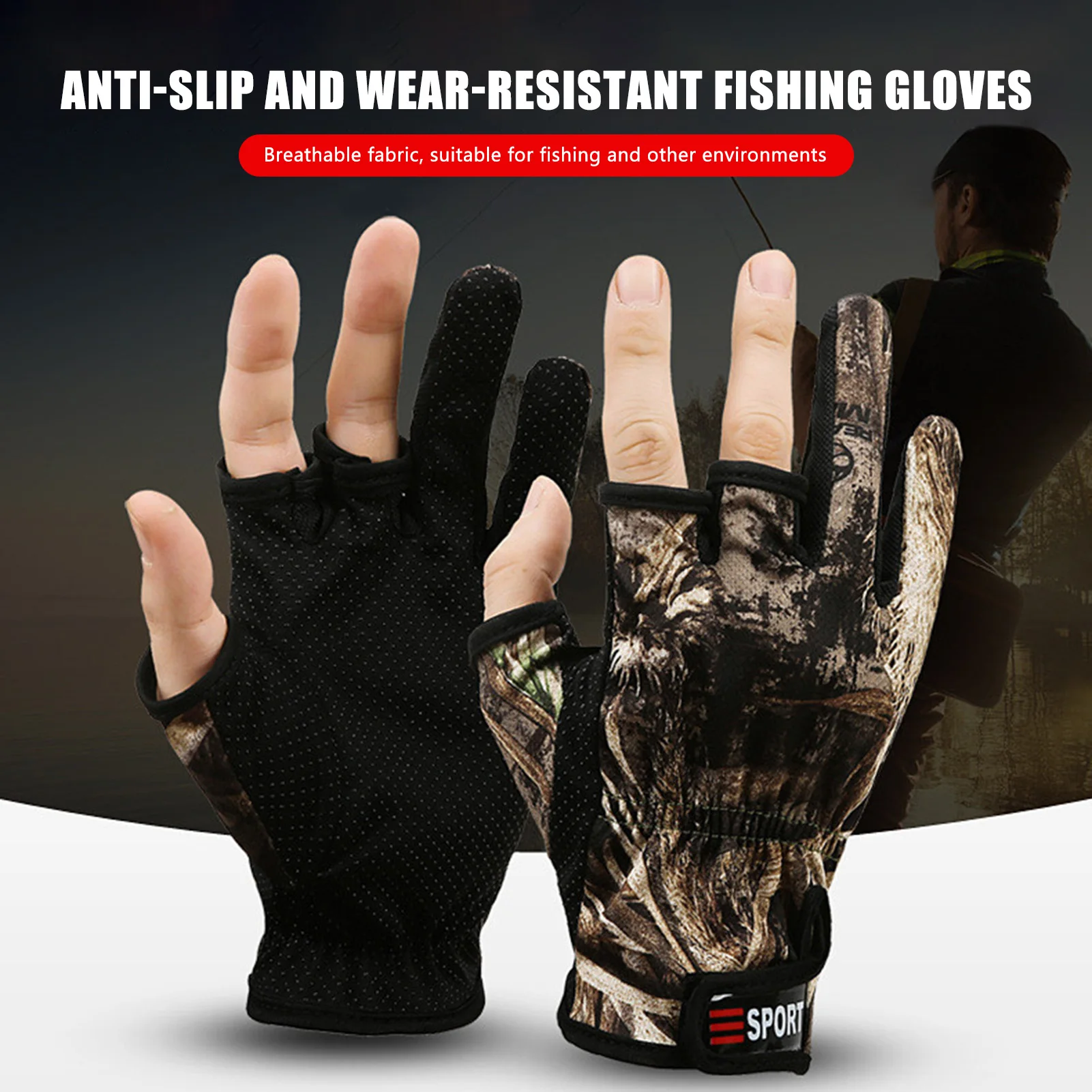 

Anti Slip Fishing Gloves Breathable Dew Three Finger Lure Fishing Gloves For Cycling Fishing Sports Outdoor Fishing Accessories