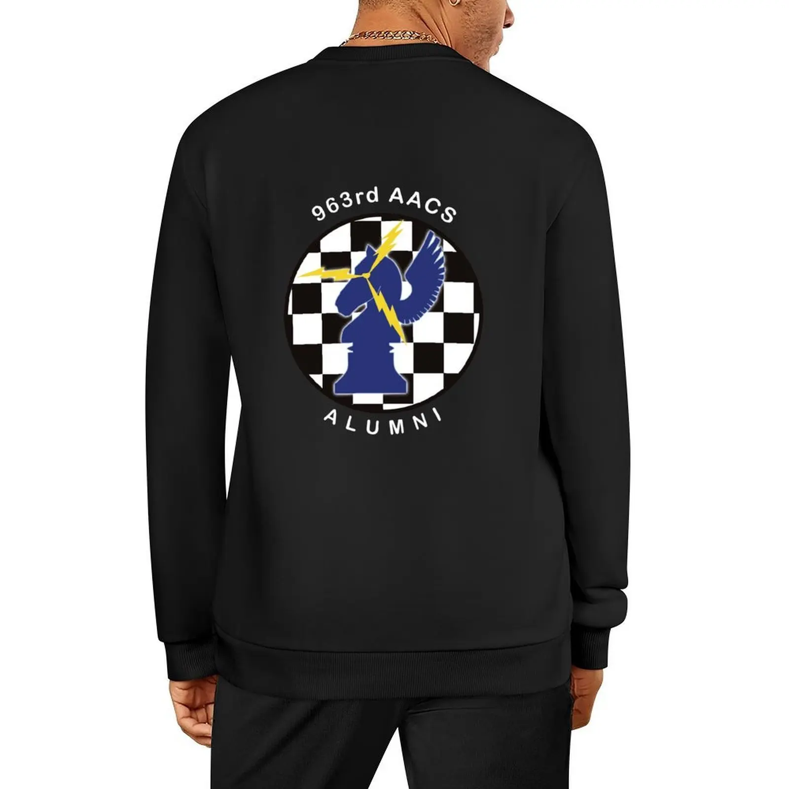 

963rd AWACS (AACS) Blue Knights Pullover men wear japanese style anime clothing aesthetic clothing men sweatshirt