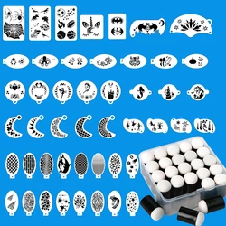 47pcs Reusable Face Paint Stencils for Body Art Painting Halloween Party Makeup Temporary Tattoos Stencils