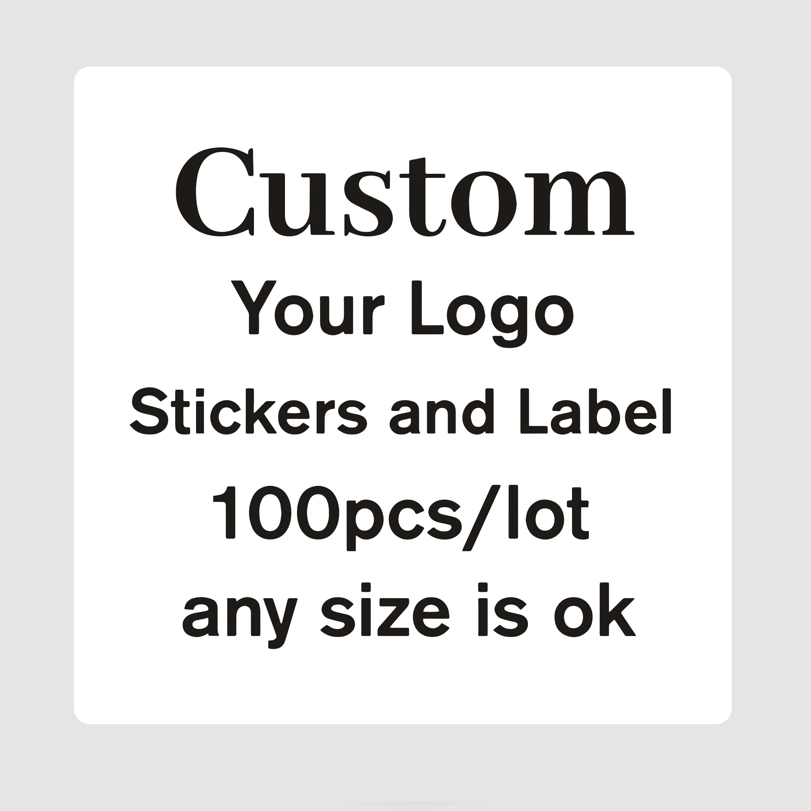 Custom square sticker, custom logo