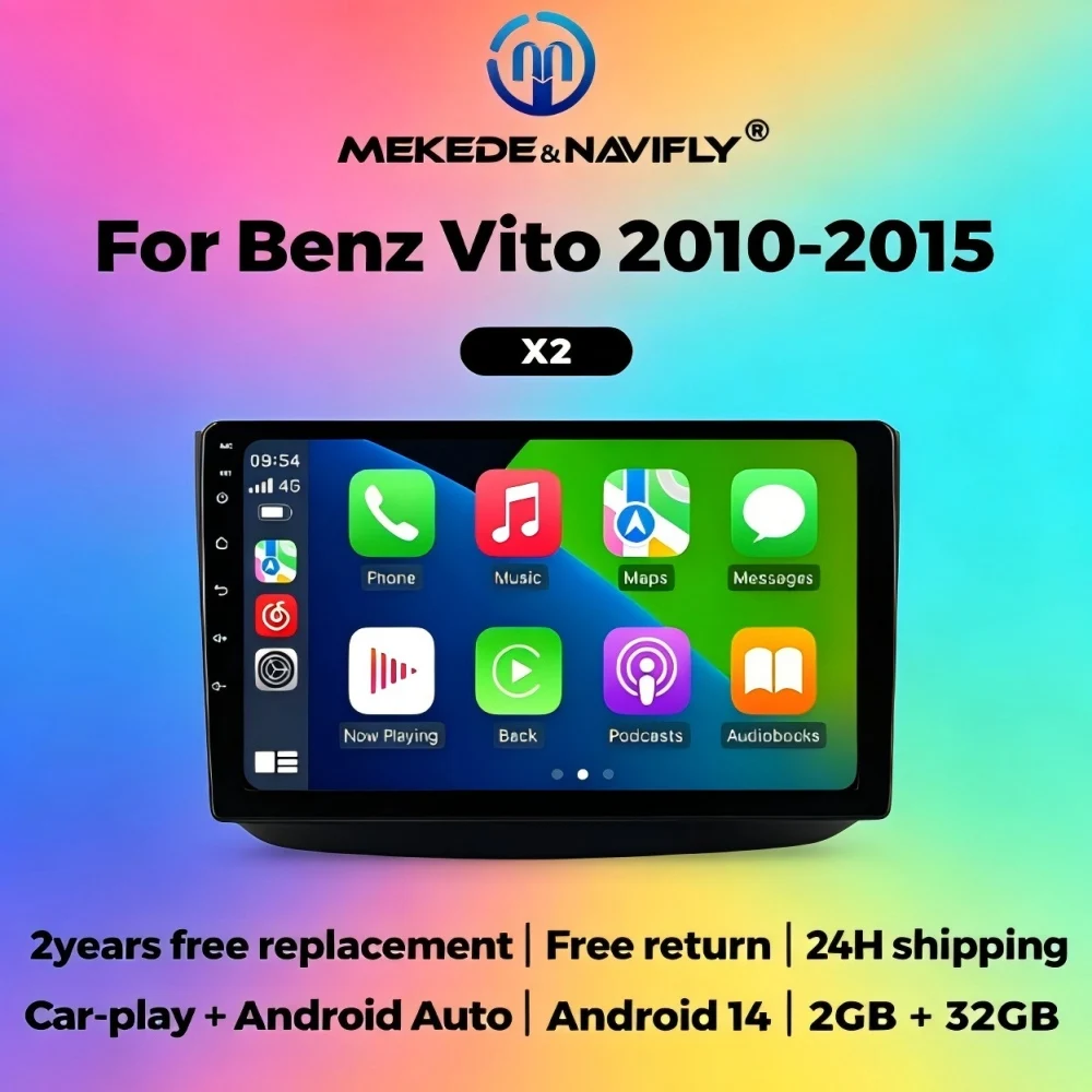 

MEKEDE Android 15 Autoradio Head Unit 2 Din Car Radio For Mercedes Benz Vito W639 Viano W639 2010-2015 Stereo Player Car display