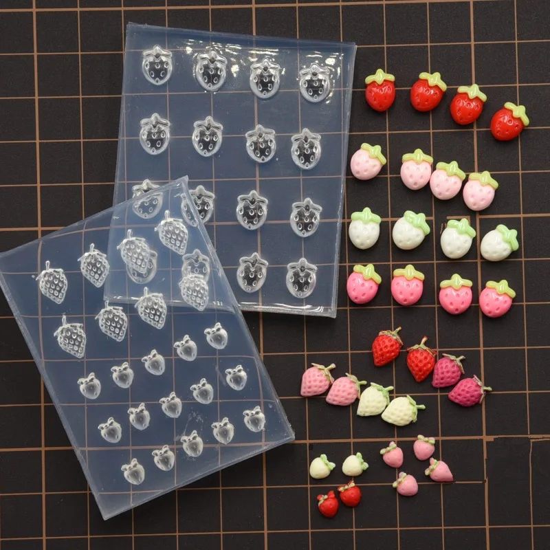 

Мини-ищевая игра, имитация клубники, силиконовая форма, сделай сам, многоразмерная форма клубники, ультра легкие глиняные инструменты