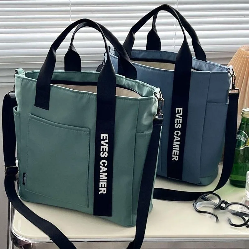 Nuova borsa a tracolla casual di grande capacità Borsa in tela impermeabile in nylon Borse a tracolla alla moda semplici per studentessa