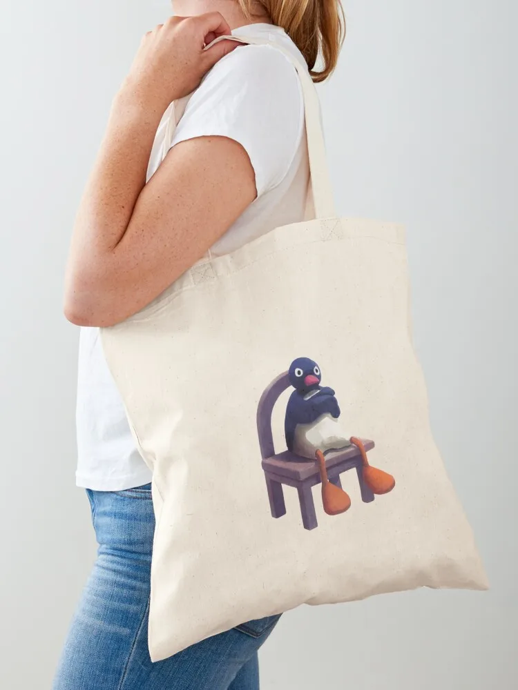 

Angry Pingu Tote Bag shopping trolley bag canvas tote bag Women bags cute tote