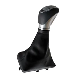 AT Leather Front Gear Shift Knob & Boot Cover Fit for Hyundai Elantra 2020 2019 2018 2017 2016 Automatic Transmission