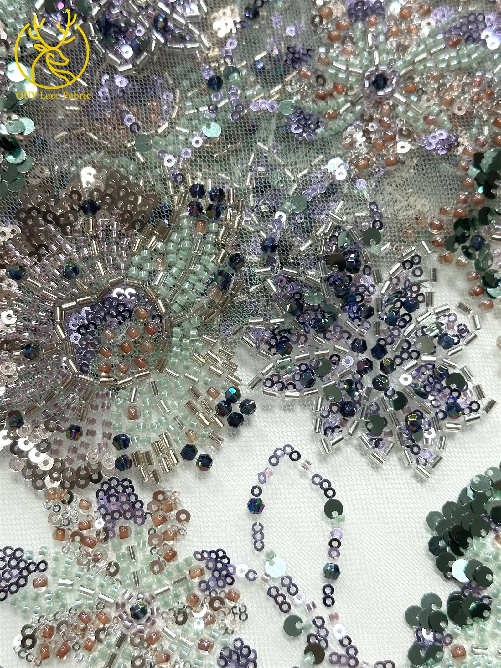 Luxuriöses High-End Nigerianisches Damen-Partykleid für Abschlussball 2026, Afrikanischer Bräutigam-Stickerei-Perlen-Spitzenstoff, Französische Pailletten-Spitze – Detail 24