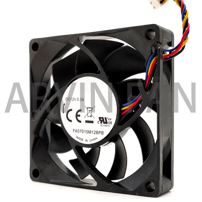 70mm 7cm Cpu PWM Mute Cooling Fan, FA07015M12BPB 7015 70X70X15mm DC 12V 0.3A Quiet Silent Low Noise Computer PC Fans