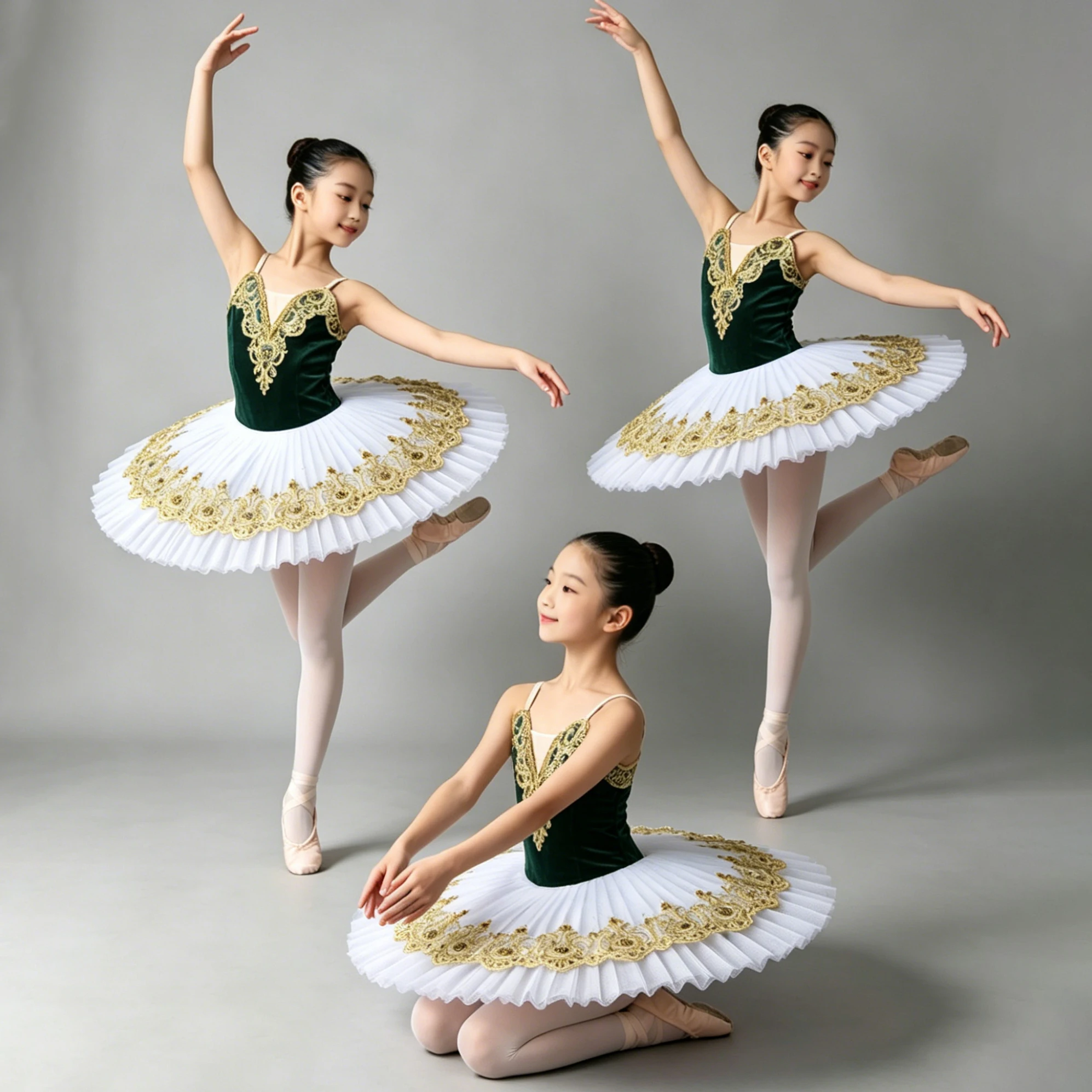 Professionelles klassisches Tutu-Ballettkleid mit Stickerei, Gaze und Pailletten – Ballerina-Partykleid für Kinder und Mädchen, Tanzkostüme