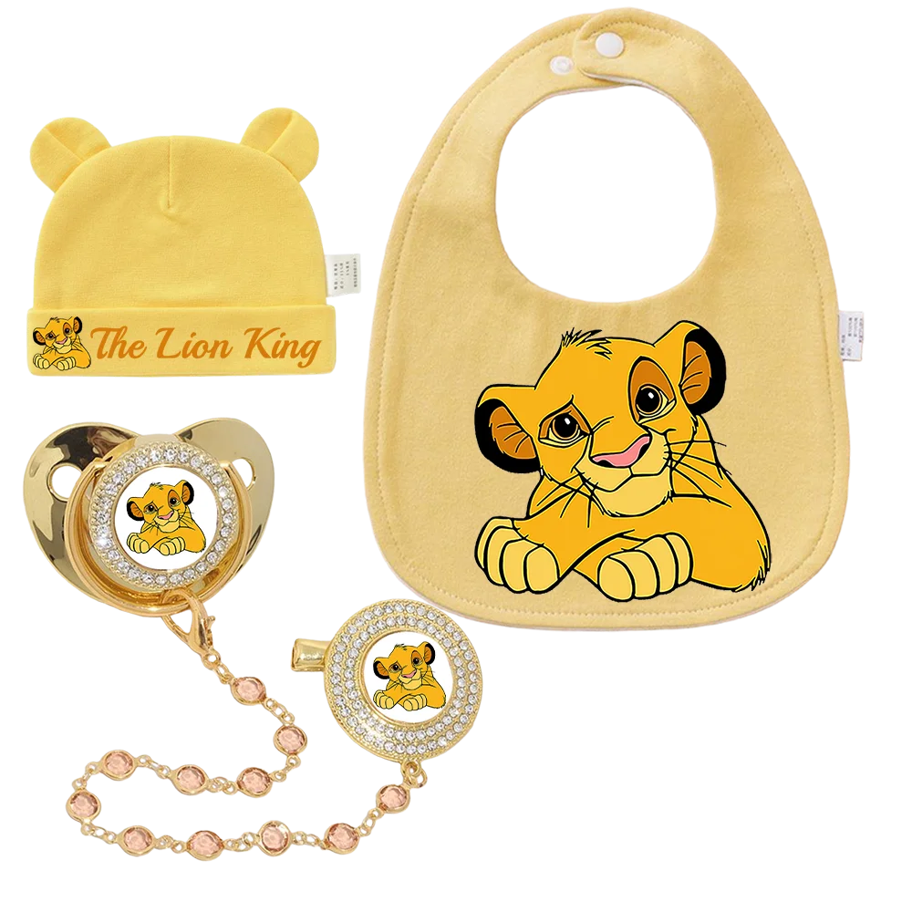 

Suitable for newborns A chewable and play-friendly cartoon-pattern baby pacifier detachable chain A newborn hat & cute bib