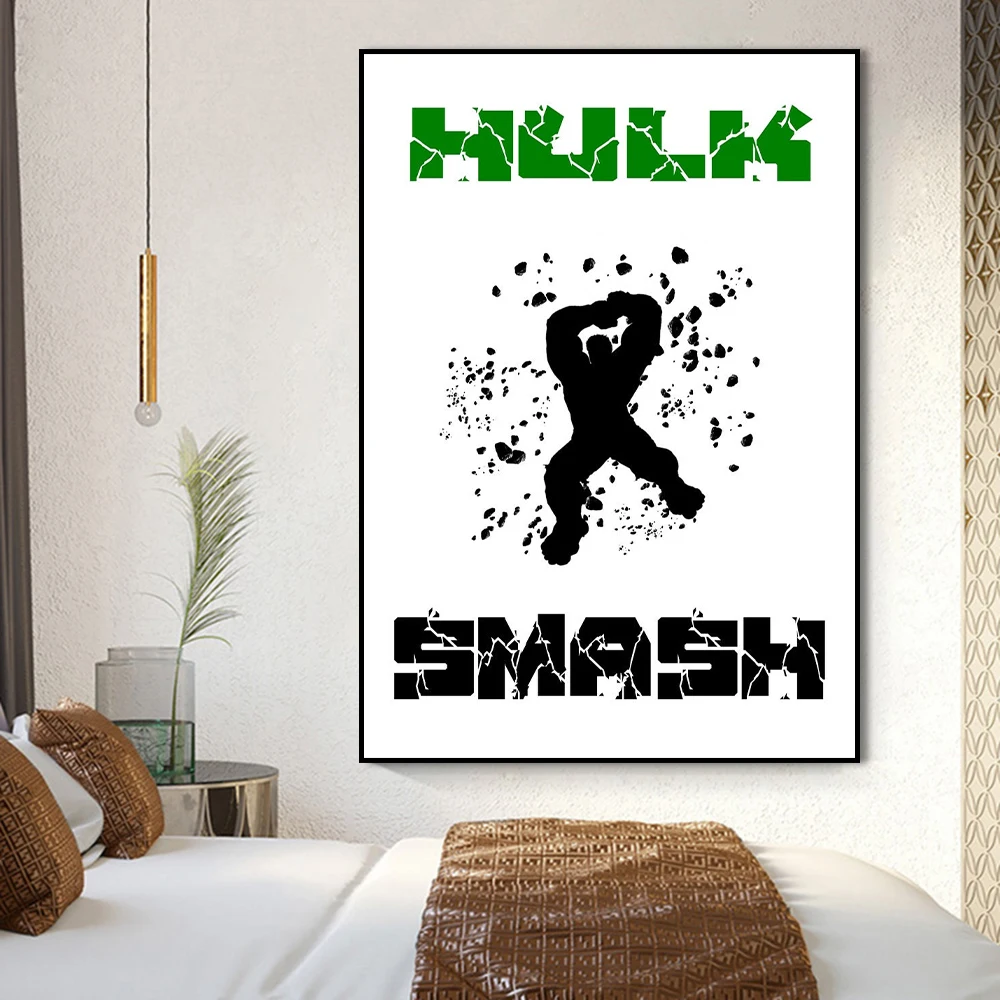 Marvel Cartoon The Hulk Quotes Poster Canvas Paintings Hero Not Strength But Heart Print Wall Art Kids Room Home Decor Best Gift