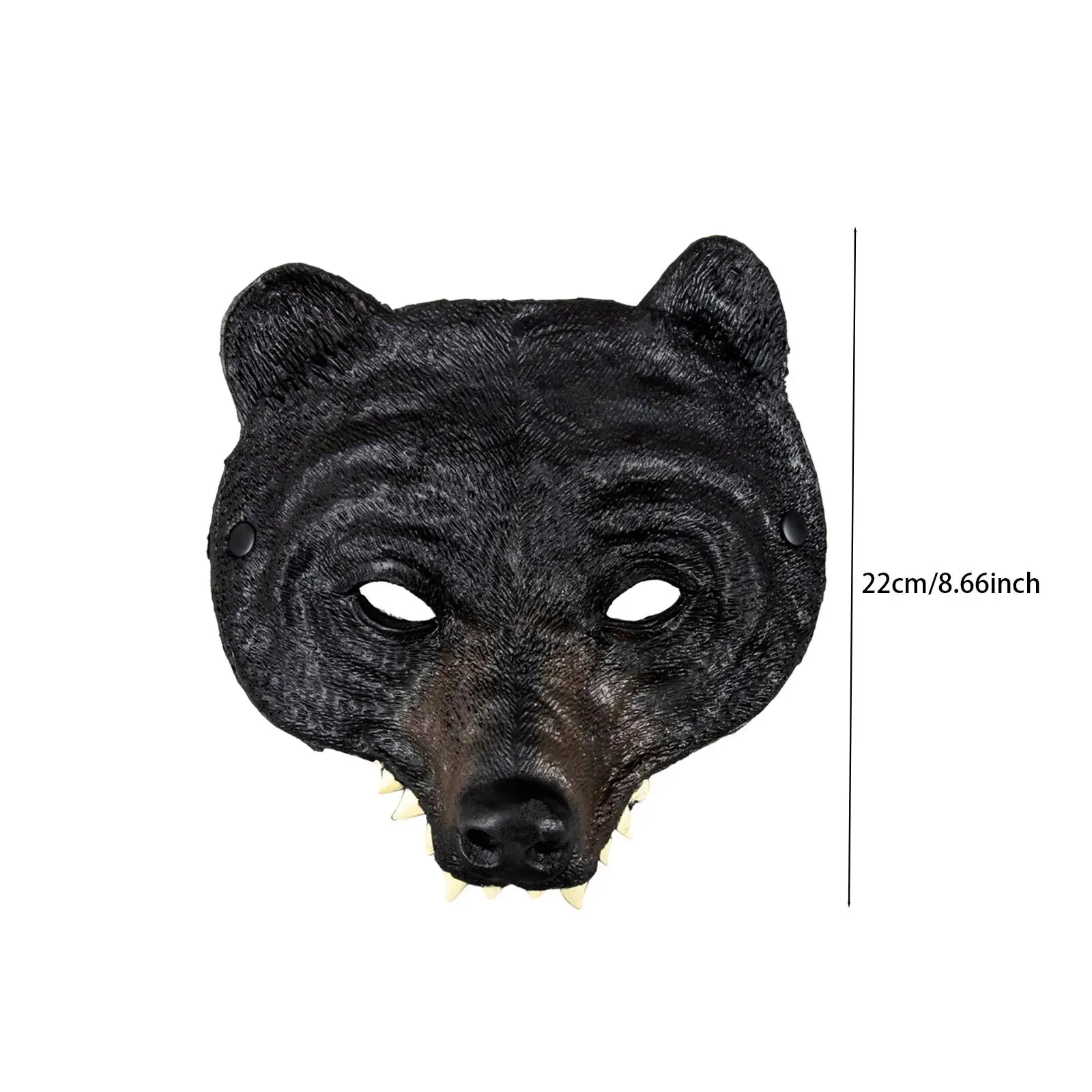Máscara de oso negro, novedad suave, accesorio de disfraz de PU, máscara de Cosplay de oso, máscara de media cara para fiesta de puesta en escena de vacaciones
