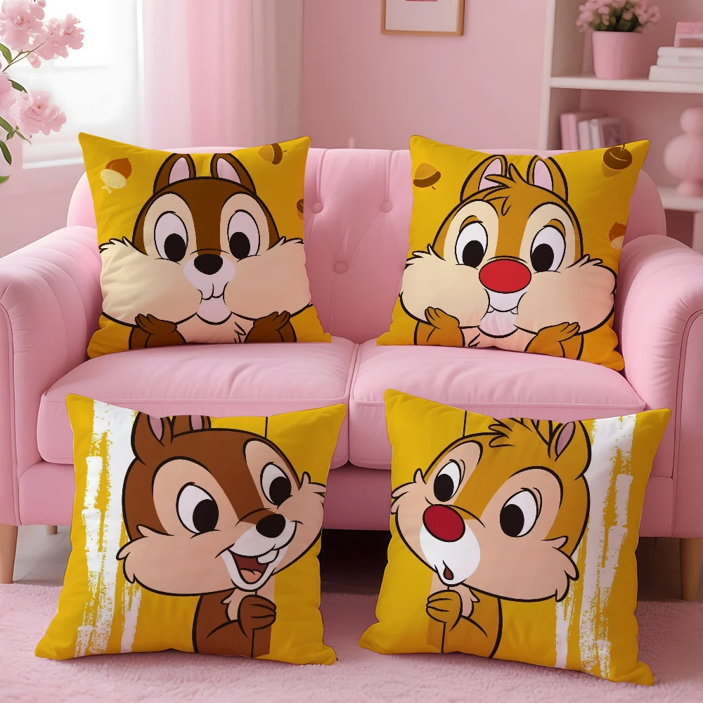 

Наволочка MINISO Chip 'n' Dale, приятная для кожи и удобная тканевая наволочка, невидимая маленькая молния