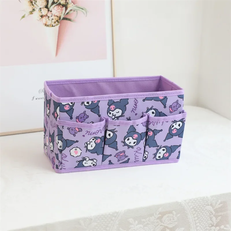 Sanrio Hello Kitty Kuromi Pudełko na biurko Kawaii Anime Hangyodon My Melody Organizer na kosmetyki Pudełko Dziewczyna Serce Prezent dla dzieci