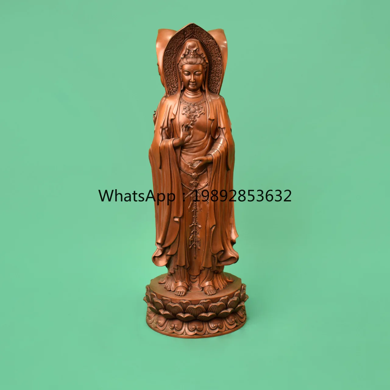 LYY Bronze Three-Faced Guanyin Figurine Copper Craft Portrait Home Office Decoration Store Opening Gift Display