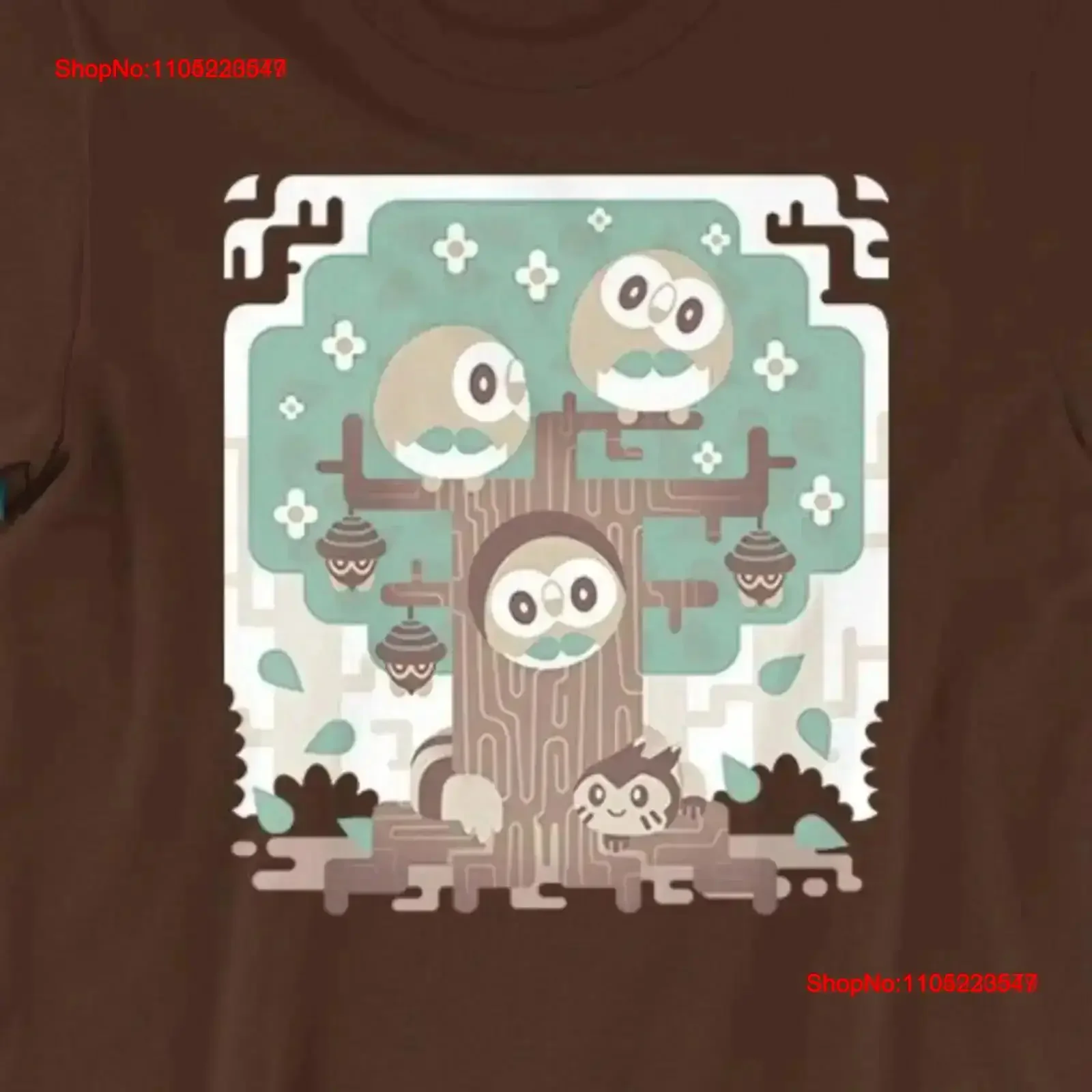 

Rowlet T SHIRT 'Wood Owl Woods' Sun Moon Starters Grass Type Alola Gen7 vintage Washed streetwear Breathable Comfortable homme