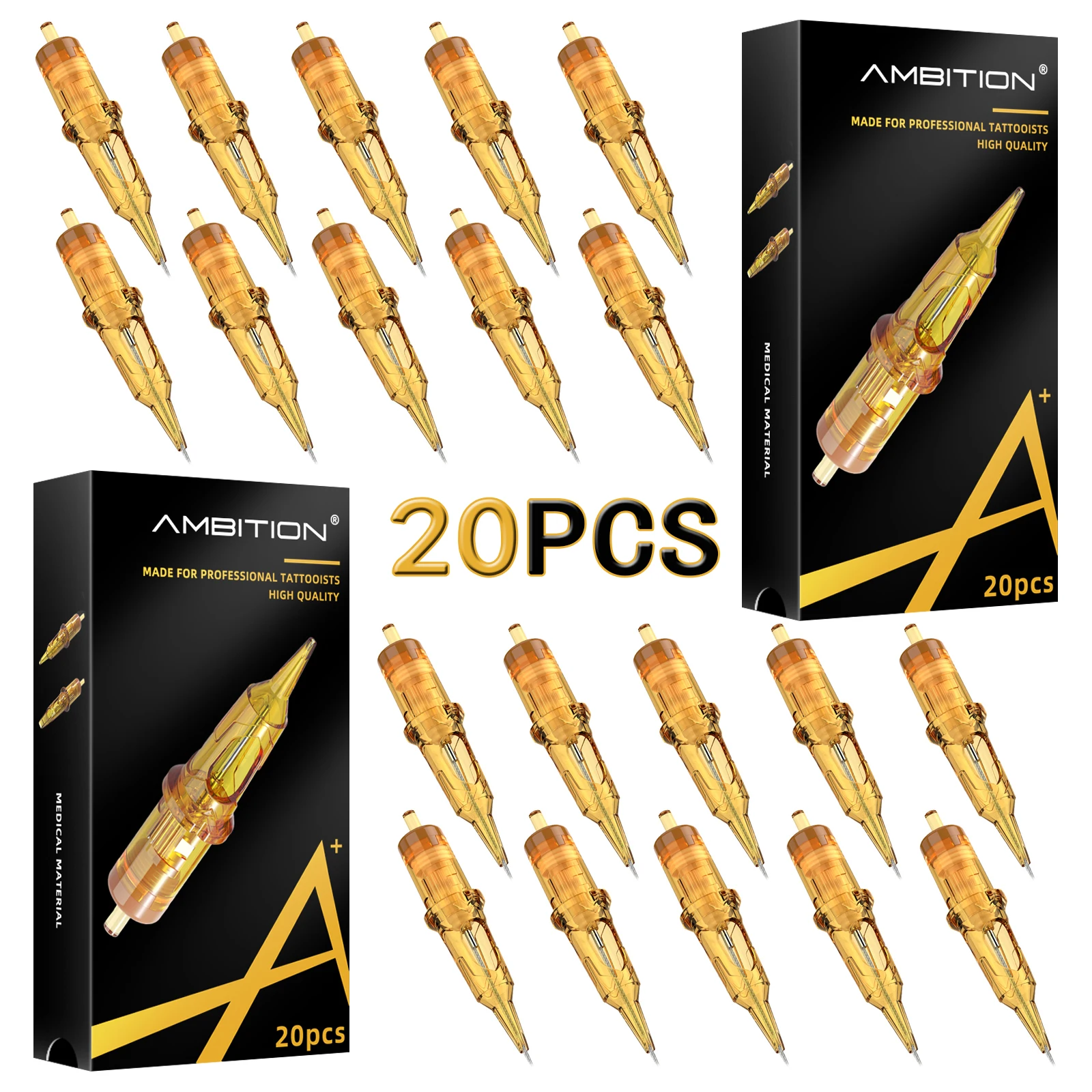 

20pcs Ambition Tattoo Cartridge Needle 1 3 5 7 9 11 13 14 15 RL RM RS M1 For Tattoo Machine Pen Needle Accessories #12