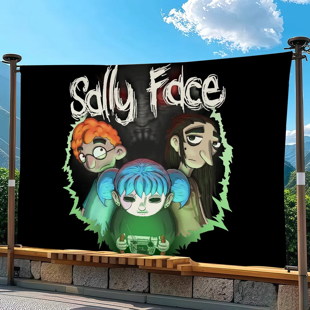 Game S-Sally Face Flag Tapestry Outdoor Party Bedroom Living Room Dormitory Decorative Themed Wall Hanging Banner Gift