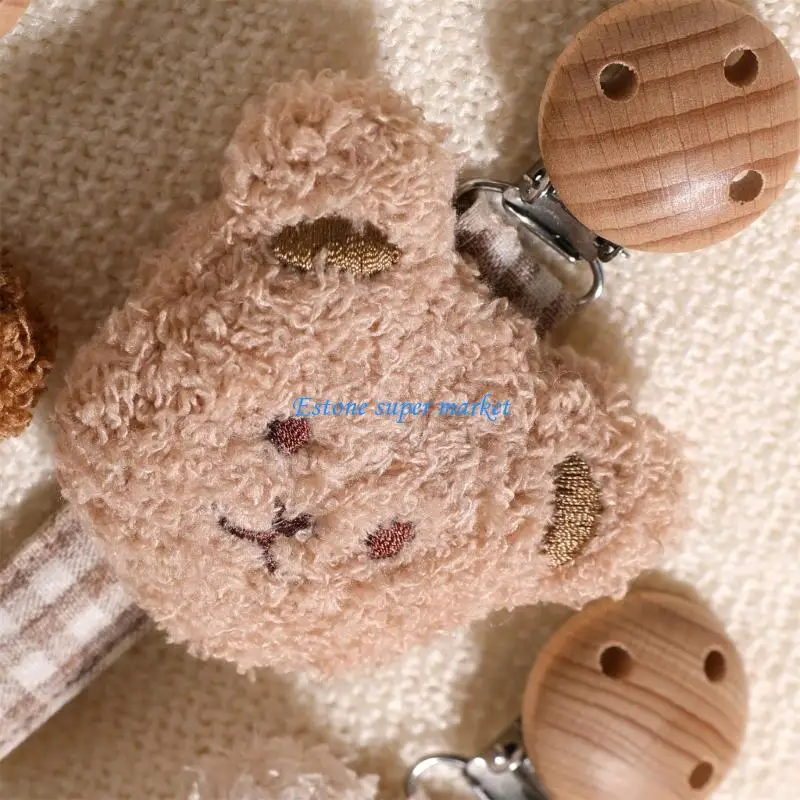 090B Pacifier Strap Soother Chain Newborns Dummy Chain Bear Pattern Teether Clip