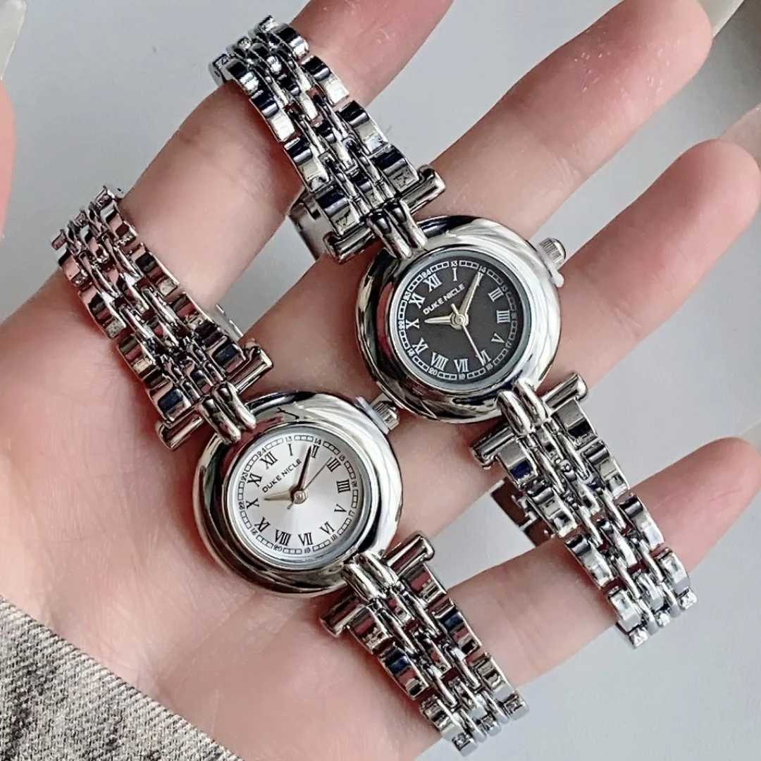 ساعة نسائية دائرية بمينا روماني سوار فولاذي غير قابل للصدأ ساعات يد كوارتز Relogio Feminino zegarek damski ساعة نسائية