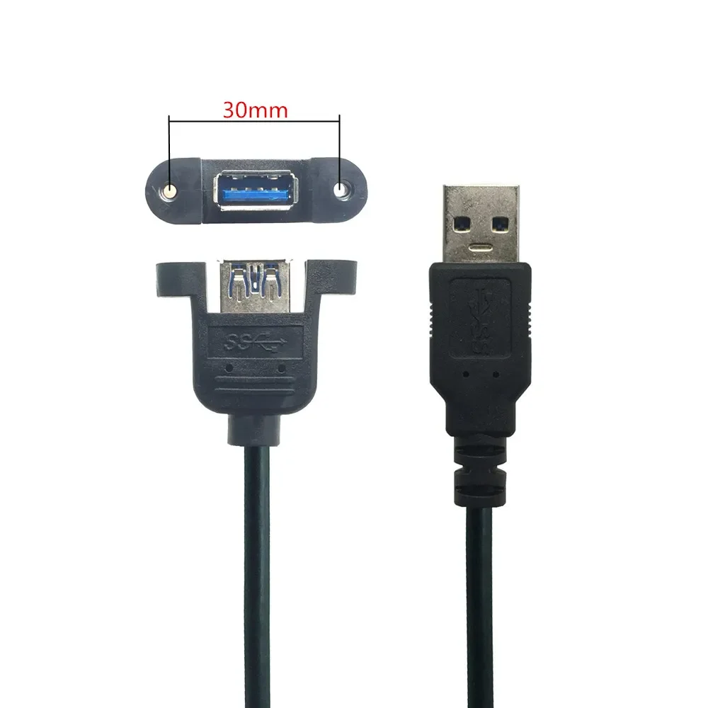 

Extension Cable, USB-A 3.0 Male to Female, 5Gbps Transfer Speed, with screw Panel Moun 0.3M